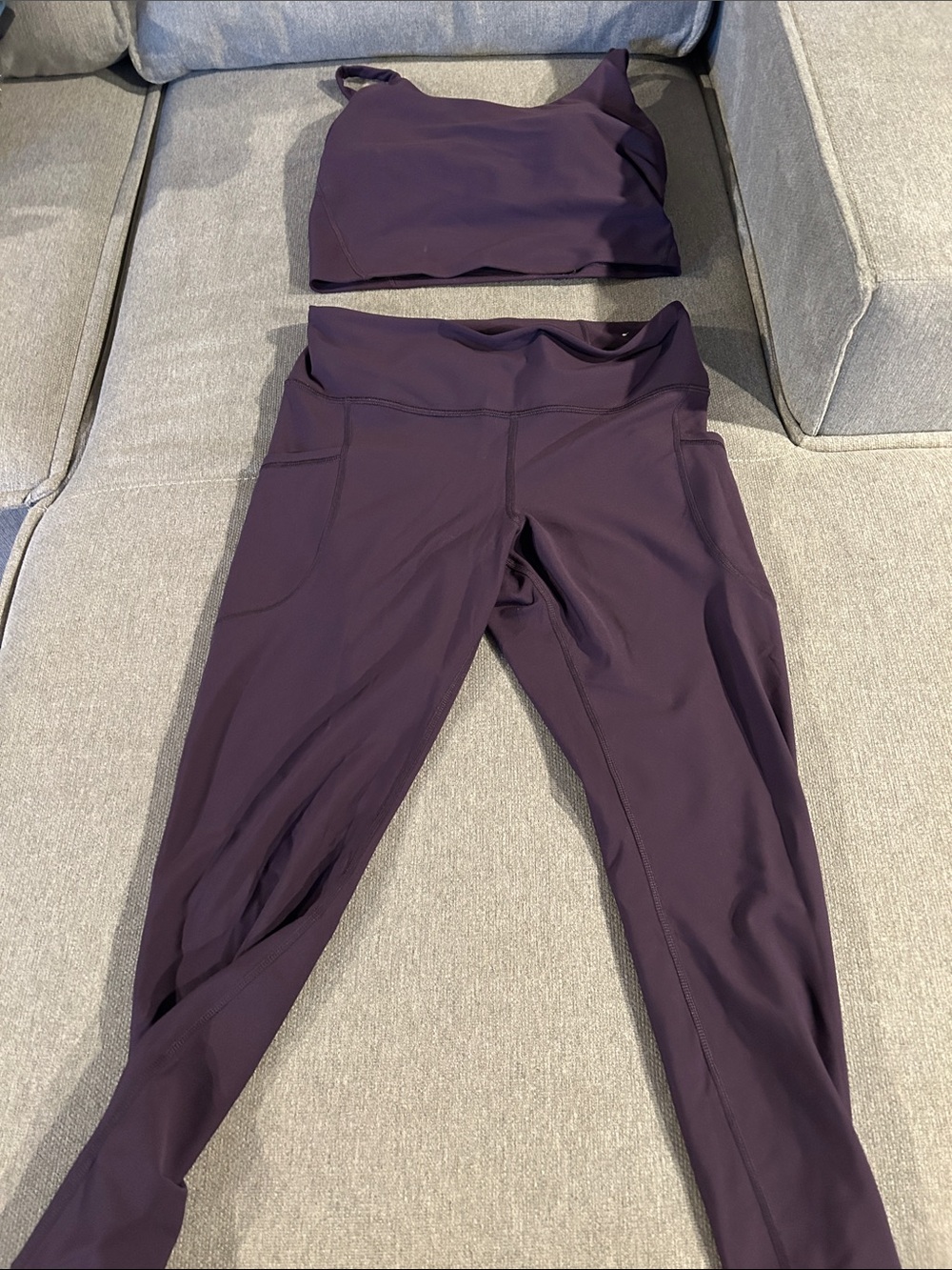 Old Navy Deep Plum High-Waist Leggings with Matching Sports Bra
